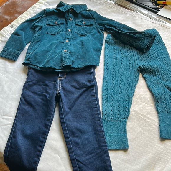 (2 for $20) George & Joe Fresh 3T Outfit Knit Pants Jeans & Corduroy Long Sleeve - Picture 1 of 10
